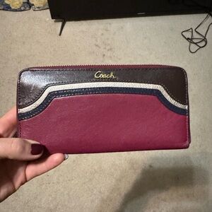 Coach Burgundy and Brown Wallet